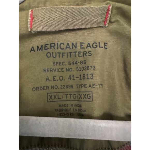 American Eagle Y2K Field Surplus Jacket Mens XXL Green Military Lined Cotton Vtg - Picture 3 of 6